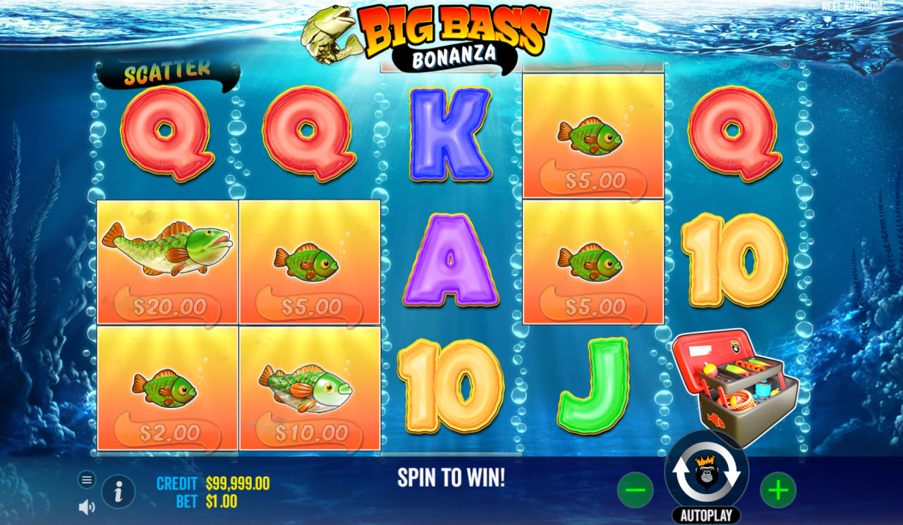 Big Bass Bonanza by Pragmatic Play, Reel Kingdom screen 2